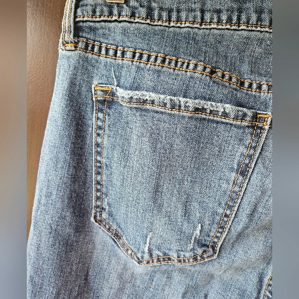 Old Navy Boyfriend Straight Distressed Blue Jeans Size 14